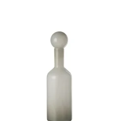 J-LINE - Vase bouteille en verre blanc 15.5x15.5x46 cm