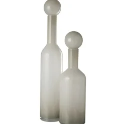 J-LINE - Vase bouteille en verre blanc 14x14x75 cm