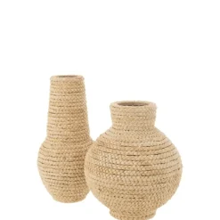 J-LINE - Vase en bois naturel 44x44x52 cm