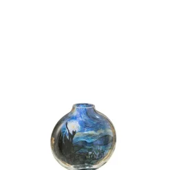 J-LINE - Vase en céramique multicolore 14.5x4x15 cm "les chartistes inspired by the starry night"