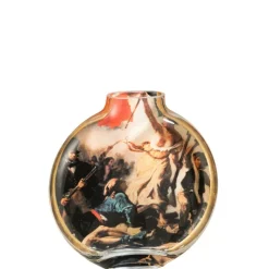 J-LINE - Vase en céramique multicolore 24.5x5x25 cm "les chartistes" inspiré par "la liberté guidant le peuple" large