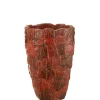 J-LINE - Vase en céramique rouge 25x25x36.5 cm