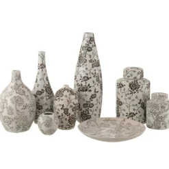 J-LINE - Vase en porcelaine multicouleur 16.5x16.5x53 cm