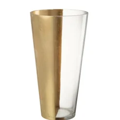 J-LINE - Vase en verre doré 19x19x35 cm