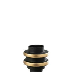 J-LINE - Vase en verre noir 17.5x17.5x18.5 cm