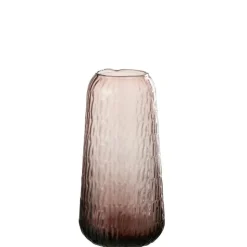 J-LINE - Vase en verre rose 15x15x30 cm