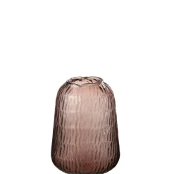 J-LINE - Vase en verre rose 17x17x23 cm