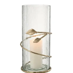 J-LINE - Vase en verre transparent 15x15x40 cm