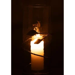 J-LINE - Vase en verre transparent 15x15x40 cm