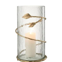 J-LINE - Vase en verre transparent 17.5x17.5x34 cm