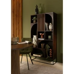 J-LINE - Vase en verre vert 9.5x9.5x33 cm