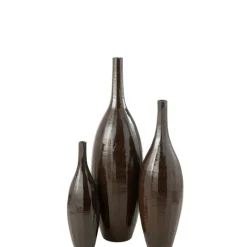 J-LINE - Vase haut en céramique marron 33x33x120 cm