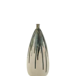 J-LINE - Vase haut peint en céramique 22x22x51 cm