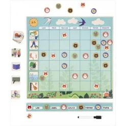 JURATOYS-JANOD - Tableau d'organisation magnétique en bois pour enfants