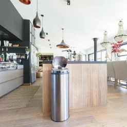 KITCHEN MOVE - Poubelle automatique artic argent acier inoxydable 50 l