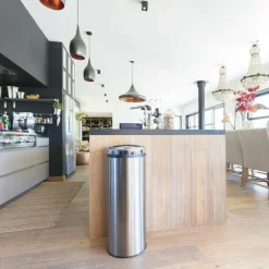 KITCHEN MOVE - Poubelle automatique artic argent acier inoxydable 50 l