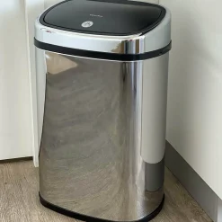 KITCHEN MOVE - Poubelle de cuisine push city argent acier inoxydable 48 l