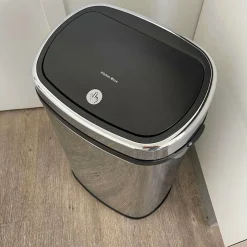 KITCHEN MOVE - Poubelle de cuisine push city argent acier inoxydable 48 l