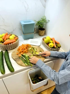 KITCHEN MOVE - Poubelle de table boden blanc plastique recyclé 24.5cm