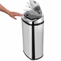 KITCHEN MOVE - Poubelle de cuisine automatique largo argent acier inoxydable 42 l