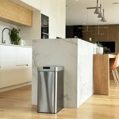 KITCHEN MOVE - Poubelle de cuisine automatique silverlake argent acier inoxydable 60 l