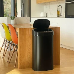 KITCHEN MOVE - Poubelle de cuisine automatique majestic noir acier inoxydable 68 l