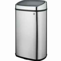 KITCHEN MOVE - Poubelle de cuisine push city argent acier inoxydable 58 l