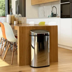 KITCHEN MOVE - Poubelle de cuisine push city argent acier inoxydable 58 l