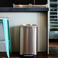 KITCHEN MOVE - Poubelle de cuisine à pédale greenwich argent acier inoxydable 30 l