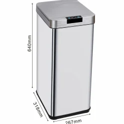 KITCHEN MOVE - Poubelle de cuisine automatique parkside argent acier inoxydable 50 l
