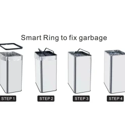 KITCHEN MOVE - Poubelle de cuisine automatique parkside argent acier inoxydable 50 l