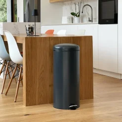 KITCHEN MOVE - Poubelle de cuisine à pédale urban gris acier inoxydable 30 l