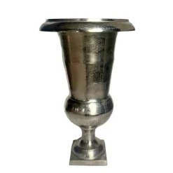 LA GRANDE PRAIRIE - Vase médicis aluminium argenté 30x30x51cm