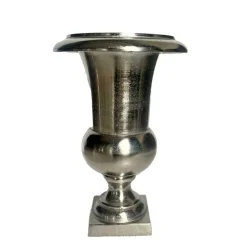 LA GRANDE PRAIRIE - Vase médicis aluminium argenté 22x22x32cm