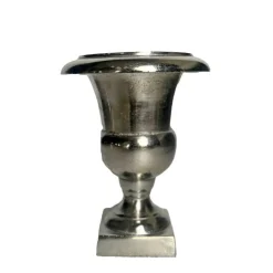 LA GRANDE PRAIRIE - Vase médicis aluminium argenté 18x18x24cm