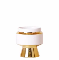 LA GREEN TOUCH - Le chic bloempot - pot blanc avec détails dorés