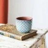 LA GREEN TOUCH - Mini cache pot - relief bleu