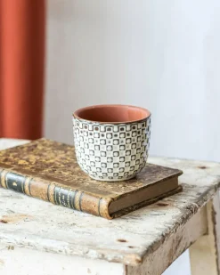 LA GREEN TOUCH - Mini cache pot - relief blanc