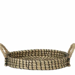 LA GREEN TOUCH - Plateau tressé noir - accessoire maison