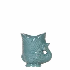 LA GREEN TOUCH - Pot décoratif fish vert en céramique