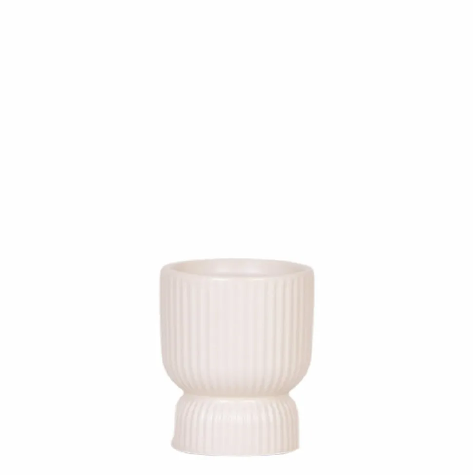 LA GREEN TOUCH - Pot décoratif diabolo travertine