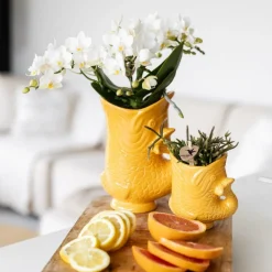 LA GREEN TOUCH - Pot décoratif fish en céramique orange