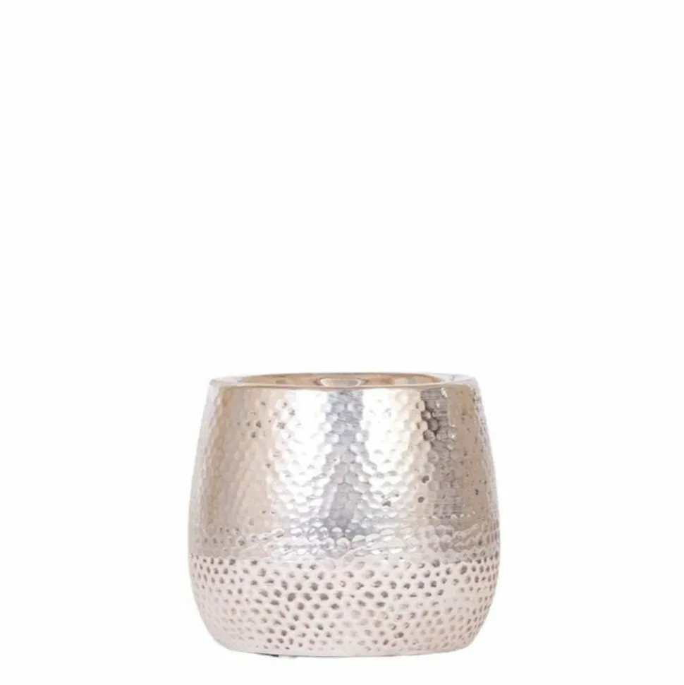 LA GREEN TOUCH - Pot décoratif elite argenté brillant