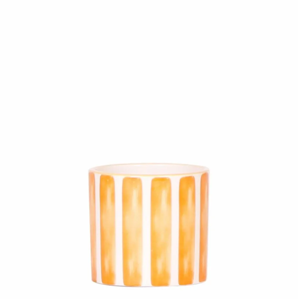 LA GREEN TOUCH - Pot décoratif painted stripe - orange