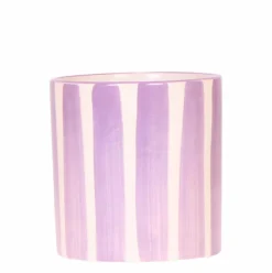LA GREEN TOUCH - Pot décoratif painted stripe - lilas