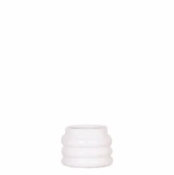 LA GREEN TOUCH - Pot décoratif bubble en céramique blanche