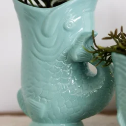 LA GREEN TOUCH - Pot décoratif fish - turquoise