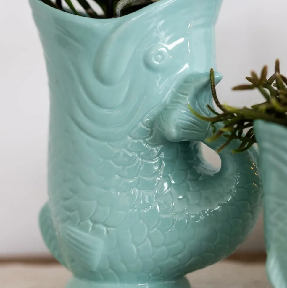 LA GREEN TOUCH - Pot décoratif fish - turquoise