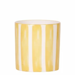 LA GREEN TOUCH - Pot décoratif à rayures peintes - jaune