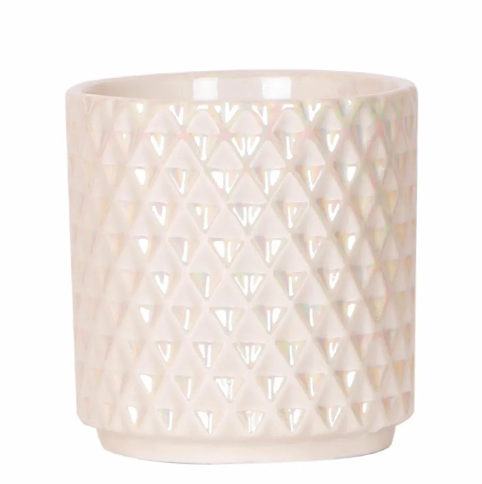 LA GREEN TOUCH - Pot diamond pearl en travertin